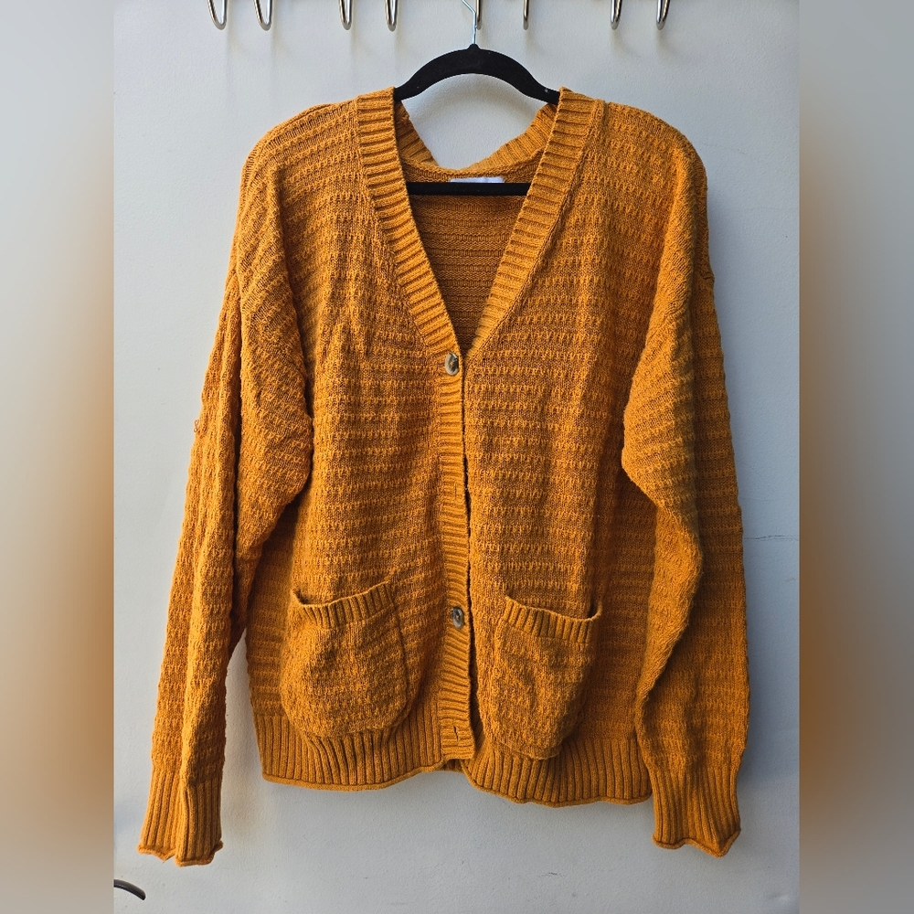 Sonoma Mustard Button-Up Cardigan